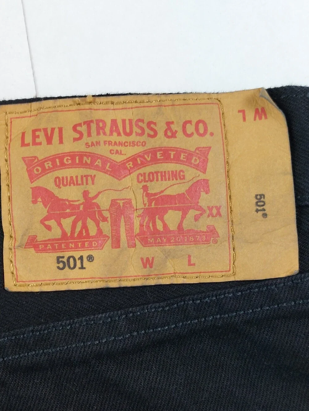 Levis Button Fly 501 Jeans Mens Size 50x34 Black Denim Stretch NWT $69.50